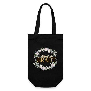 Mädels der Braut! Personalisierbar - Geschenkbeutel für Flaschen - Schwarz - Vorne
