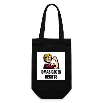 Omas gegen rechts - Geschenkbeutel für Flaschen - Schwarz - Vorne