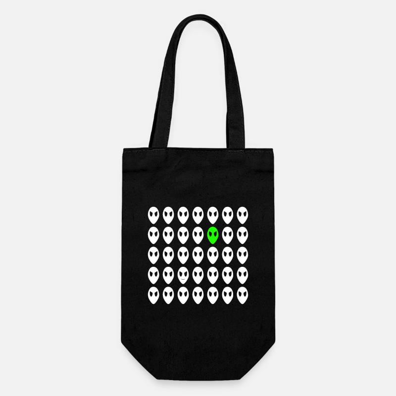 alien face - Gift Bag for Bottles - black