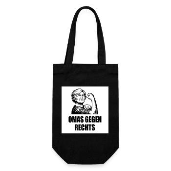 Omas gegen rechts - Geschenkbeutel für Flaschen - Schwarz - Vorne