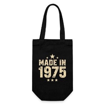 Made in 1975 – Vintage Geburtstag Jahrgangslegende - Geschenkbeutel für Flaschen - Schwarz - Vorne