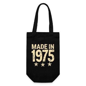Made in 1975 – Vintage Geburtstag Jahrgangslegende - Geschenkbeutel für Flaschen - Schwarz - Vorne