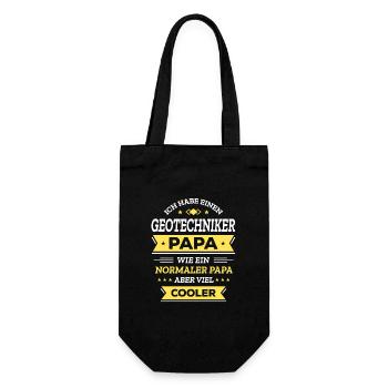 GEOTECHNIKER PAPA - COOLER ALS NORMAL, VATERTAG - Geschenkbeutel für Flaschen - Schwarz - Vorne