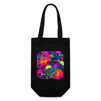 Neon DJ House Party Trend - Geschenkbeutel für Flaschen - Schwarz - Vorne