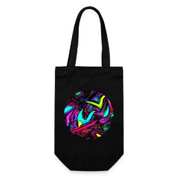 Neon Abstract Style Trend Glow Party - Gift Bag for Bottles - black - Front