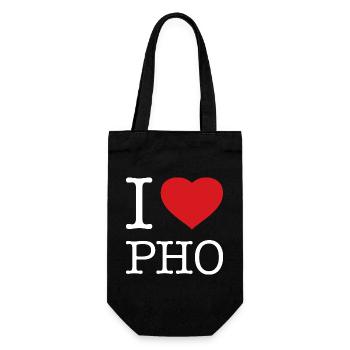 I LOVE PHO - Gift Bag for Bottles - black - Front