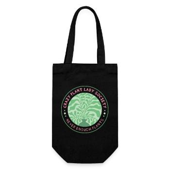 Crazy Plant Lady Society Emblem - Geschenkbeutel für Flaschen - Schwarz - Vorne