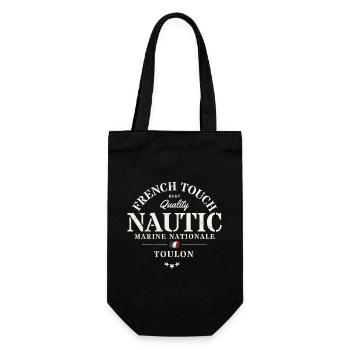 Authentisches maritimes Design von Toulon - Geschenkbeutel für Flaschen - Schwarz - Vorne