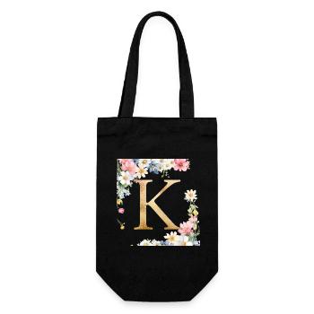 K Monogram, Floral, Personnalisable - Sac à bouteille - noir - Devant