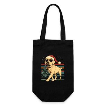 Labrador Weihnachten - Geschenkbeutel für Flaschen - Schwarz - Vorne