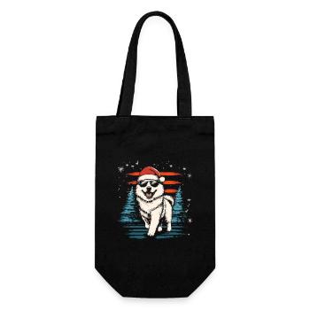 Cool Samoyed Christmas - Gift Bag for Bottles - black - Front