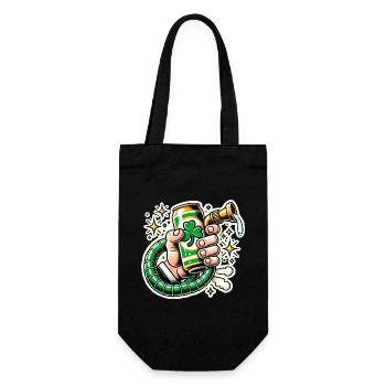 Conception amusante de canette de bière de la Saint-Patrick - Sac à bouteille - noir - Devant