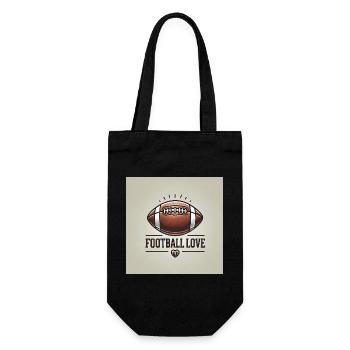 American Football Love - Geschenkbeutel für Flaschen - Schwarz - Vorne