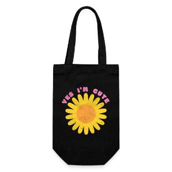 Yes I'm Cute - Kids Summer Flower Design - Gift Bag for Bottles - black - Front