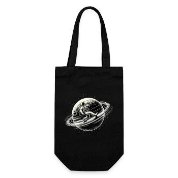 Astronaut Planet große Ziele Orbit Joggen Geschenk - Geschenkbeutel für Flaschen - Schwarz - Vorne