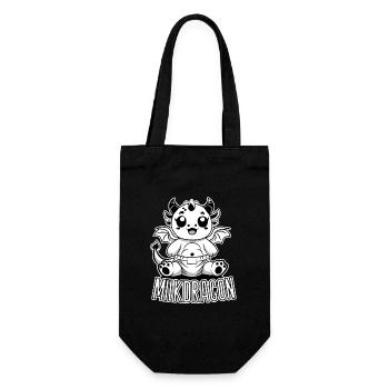 Milk Dragon – Cute Baby Dragon in Diaper - Gift Bag for Bottles - black - Front