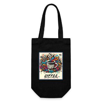 Coffee Graffiti Explosion - Gift Bag for Bottles - black - Front