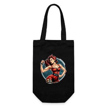 Starke Selbstbewusste Frau Rockabilly Geschenk - Geschenkbeutel für Flaschen - Schwarz - Vorne