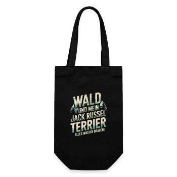 Wald und mein Jack Russel Terrier - Geschenkbeutel für Flaschen - Schwarz - Vorne