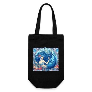 Sirène Sirène Cheveux Bleus Art Nouveau Cadeau - Sac à bouteille - noir - Devant