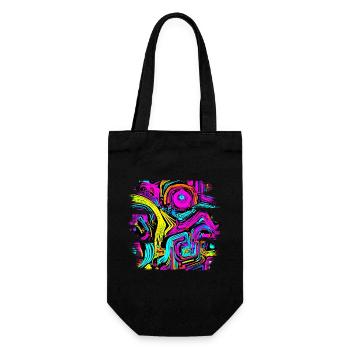 Neon Party UV Elektro House Style - Geschenkbeutel für Flaschen - Schwarz - Vorne