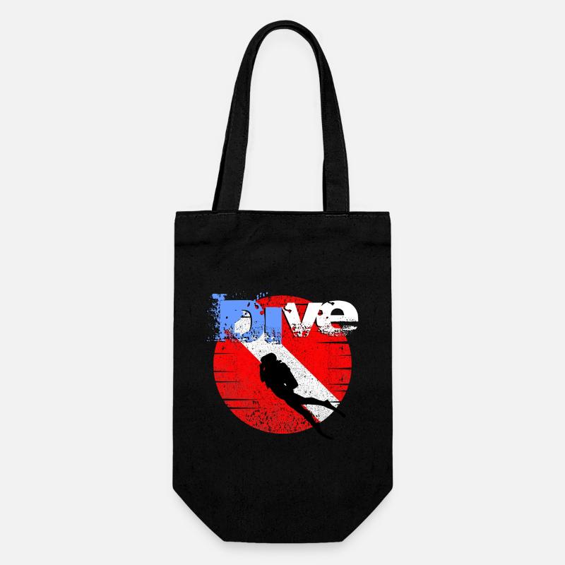 American Diver Down Flag - Gift Bag for Bottles - black