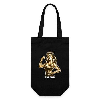 Strong Woman GRL PWR Rockabilly Gold Gift - Gift Bag for Bottles - black - Front