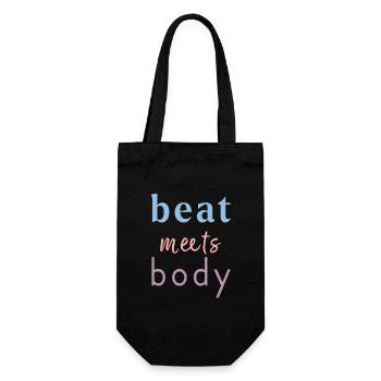 Beat Meets Body – Dance Saying Design - Gift Bag for Bottles - black - Front