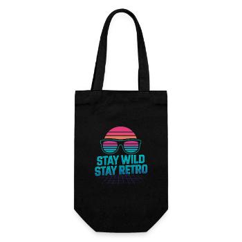 Stay Wild Stay Retro Neon - Geschenkbeutel für Flaschen - Schwarz - Vorne
