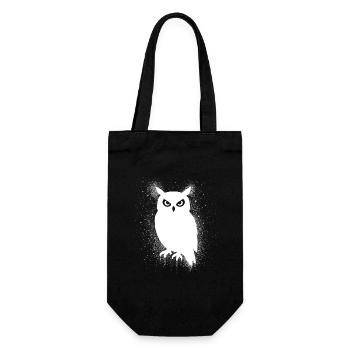 Funny Owl - Gift Bag for Bottles - black - Front