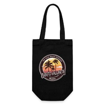 Puerto Vallarta, Mexique, Coucher de soleil Design - Sac à bouteille - noir - Devant