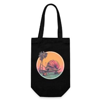 Cool skateboard snail – chilled retro design - Gift Bag for Bottles - black - Front