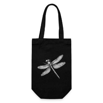 Libelle - Geschenkbeutel für Flaschen - Schwarz - Vorne