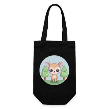 Adorable little fawn in the forest - Gift Bag for Bottles - black - Front