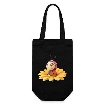 Coccinelle mignonne sur une fleur - Sac à bouteille - noir - Devant