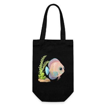 Colorful discus fish near plants - Gift Bag for Bottles - black - Front