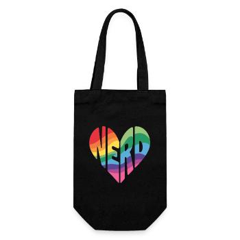 Nerd heart: Colorful and proud of it! - Gift Bag for Bottles - black - Front