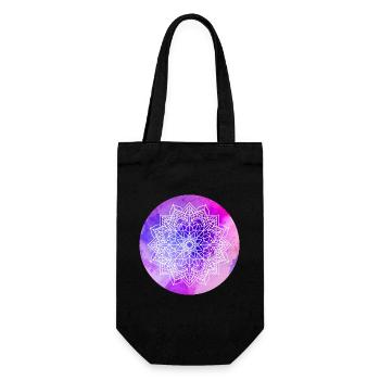 Yoga Mandala violett Aquarell Kreis Meditation om - Geschenkbeutel für Flaschen - Schwarz - Vorne