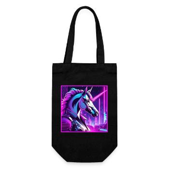 Illustration de licorne cyber néon - Sac à bouteille - noir - Devant