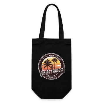 Puerto Princesa Philippines Plage Palmiers Design - Sac à bouteille - noir - Devant