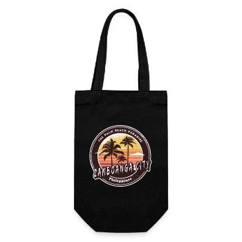 Zamboanga City Philippines Beach Palm Trees Design - Gift Bag for Bottles - black - Front