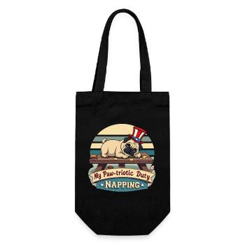 Pug Nap - Gift Bag for Bottles - black - Front
