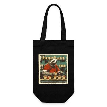 Sloth Barista – Coffee Is My Pace - Gift Bag for Bottles - black - Front