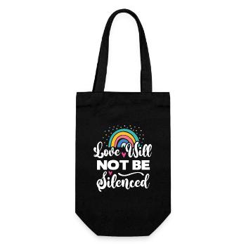 Mois de la fierté LGBTQ - L’amour ne sera pas réduit au silence - Sac à bouteille - noir - Devant