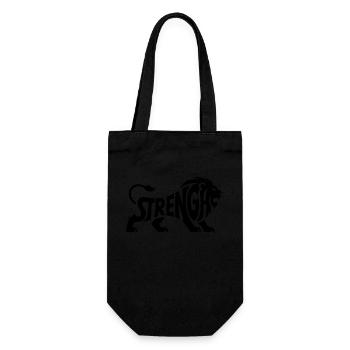 Stärke - Cooles Löwen-Logo - Geschenkbeutel für Flaschen - Schwarz - Vorne