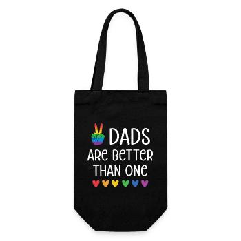 LGBTQ Pride Month - Two Dads Are Better Than One - Gift Bag for Bottles - black - Front