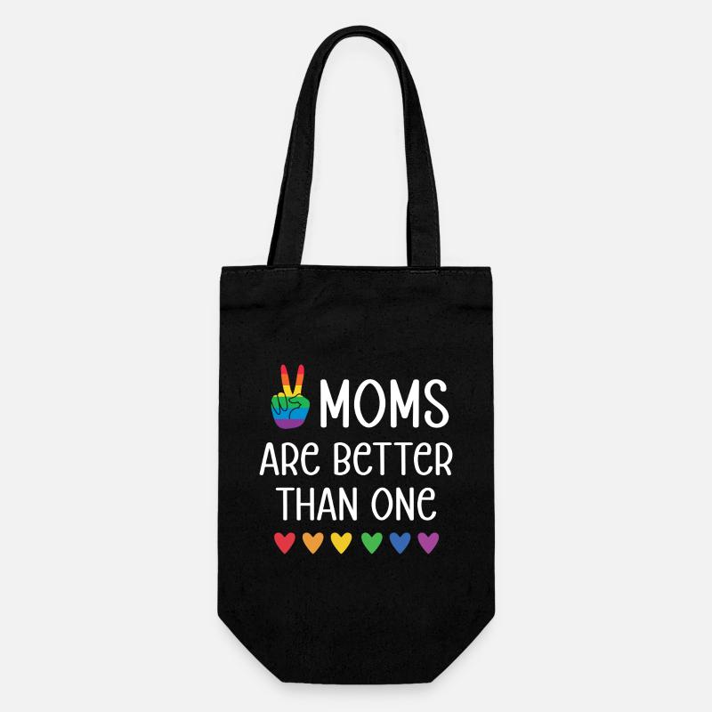 LGBTQ Pride Month - Two Moms Are Better Than One - Gift Bag for Bottles - black
