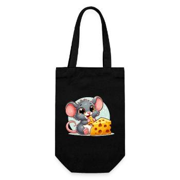 Cheese Mouse Delicious Cheese Makes Happy Gift - Gift Bag for Bottles - black - Front