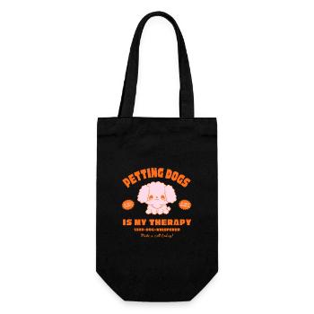 Hundetherapie mit Kaffee-Charme - Geschenkbeutel für Flaschen - Schwarz - Vorne