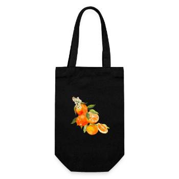 Orangen Summer Orange Trend 2025 Vintage Retro - Geschenkbeutel für Flaschen - Schwarz - Vorne